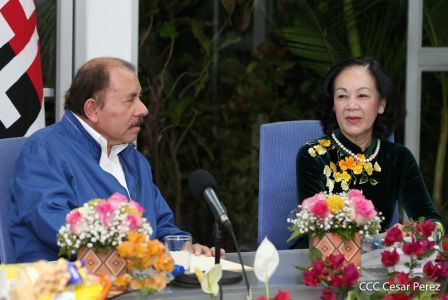 Hermandad y compañerismo en reunión del presidente Daniel  Ortega y vicepresidenta Rosario Murillo con delegación de alto nivel de Vietnam