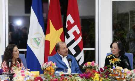 Hermandad y compañerismo en reunión del presidente Daniel  Ortega y vicepresidenta Rosario Murillo con delegación de alto nivel de Vietnam