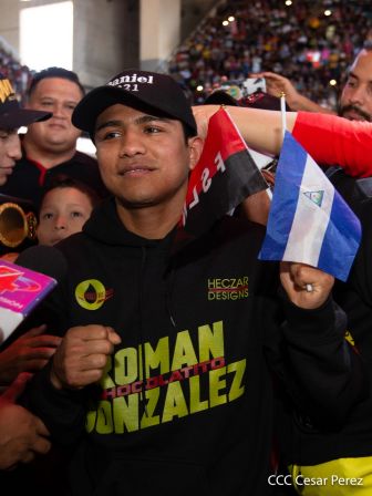 Así recibió Nicaragua a su cinco veces campeón mundial Román "Chocolatito" González
