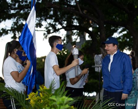 Así fue recibida en Nicaragua la Antorcha Centroamericana de la Libertad y la Paz 