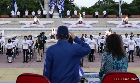 Así fue recibida en Nicaragua la Antorcha Centroamericana de la Libertad y la Paz 