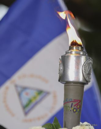 Así fue recibida en Nicaragua la Antorcha Centroamericana de la Libertad y la Paz 