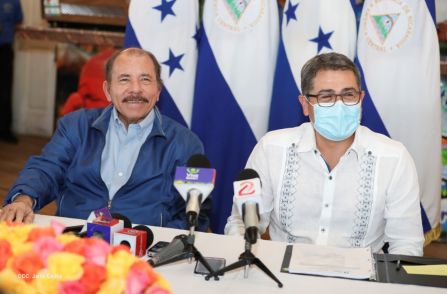 Así fue el encuentro del Presidente Daniel  y la Compañera Rosario con el Presidente de Honduras