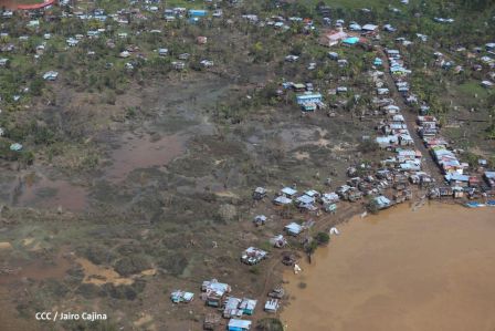 Vista aérea de Bilwi ,Prinzapolka  y Alamikamba despues del paso de dos huracanes
