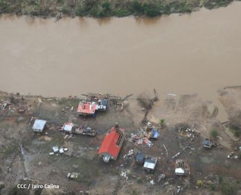 Vista aérea de Bilwi ,Prinzapolka  y Alamikamba despues del paso de dos huracanes