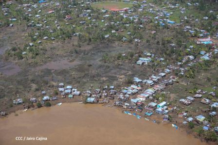 Vista aérea de Bilwi ,Prinzapolka  y Alamikamba despues del paso de dos huracanes