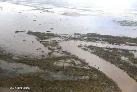 Vista aérea de Bilwi ,Prinzapolka  y Alamikamba despues del paso de dos huracanes