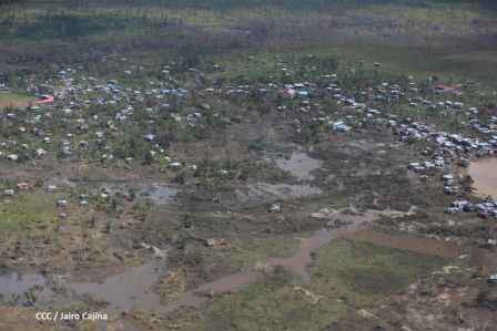 Vista aérea de Bilwi ,Prinzapolka  y Alamikamba despues del paso de dos huracanes