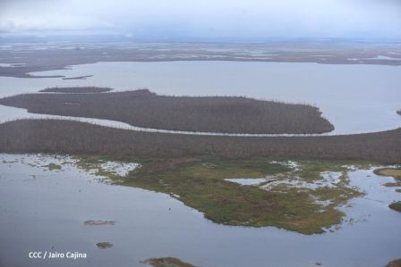 Vista aérea de Bilwi ,Prinzapolka  y Alamikamba despues del paso de dos huracanes