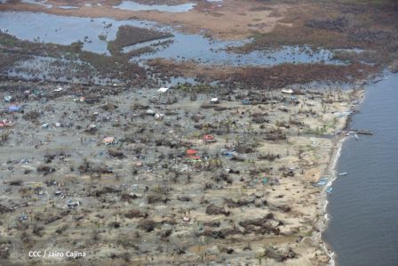 Vista aérea de Bilwi ,Prinzapolka  y Alamikamba despues del paso de dos huracanes