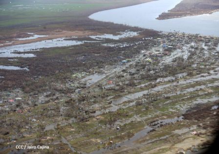 Vista aérea de Bilwi ,Prinzapolka  y Alamikamba despues del paso de dos huracanes