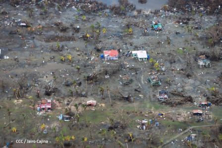 Vista aérea de Bilwi ,Prinzapolka  y Alamikamba despues del paso de dos huracanes