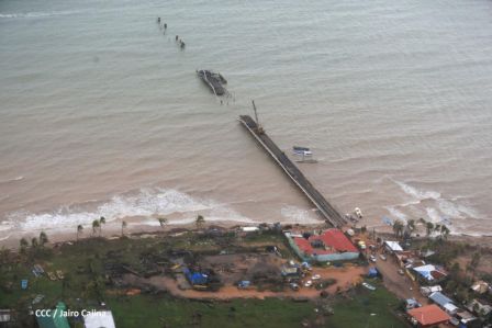 Vista aérea de Bilwi ,Prinzapolka  y Alamikamba despues del paso de dos huracanes