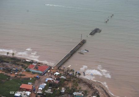 Vista aérea de Bilwi ,Prinzapolka  y Alamikamba despues del paso de dos huracanes
