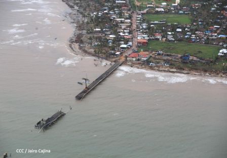 Vista aérea de Bilwi ,Prinzapolka  y Alamikamba despues del paso de dos huracanes