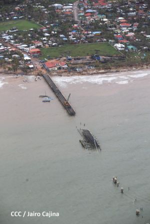 Vista aérea de Bilwi ,Prinzapolka  y Alamikamba despues del paso de dos huracanes