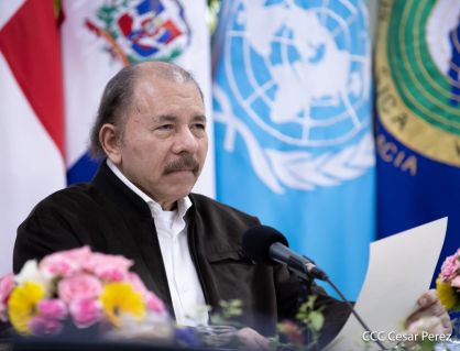 El Presidente Daniel y la Compañera Rosario en la Cumbre entre Jefes de Estado y de Gobierno del SICA y el Secretario General de Naciones Unidas