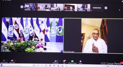 El Presidente Daniel y la Compañera Rosario en la Cumbre entre Jefes de Estado y de Gobierno del SICA y el Secretario General de Naciones Unidas