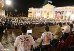 Daniel y Rosario en acto del 80 Aniversario del Tránsito a la Inmortalidad del General Augusto C. Sandino