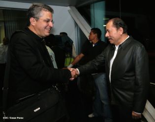 Presidente Daniel y Compañera Rosario reciben a Su Eminencia Cardenal Leopoldo Brenes