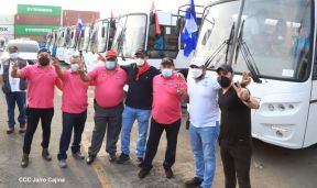 Segunda flota de buses rusos, porque  aquí Todos los Triunfos son del Pueblo!