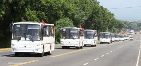 Segunda flota de buses rusos, porque  aquí Todos los Triunfos son del Pueblo!