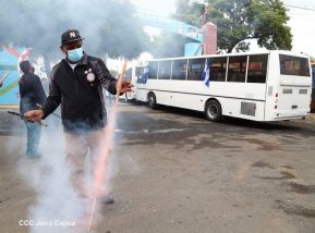 Segunda flota de buses rusos, porque  aquí Todos los Triunfos son del Pueblo!