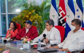 Reunión del Presidente Daniel Ortega y Compañera Rosario con el Presidente de Honduras Juan Orlando Hernández