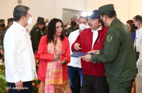 Reunión del Presidente Daniel Ortega y Compañera Rosario con el Presidente de Honduras Juan Orlando Hernández