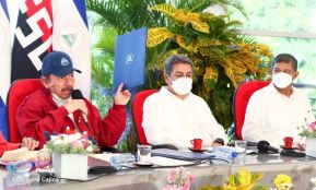 Reunión del Presidente Daniel Ortega y Compañera Rosario con el Presidente de Honduras Juan Orlando Hernández