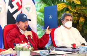 Reunión del Presidente Daniel Ortega y Compañera Rosario con el Presidente de Honduras Juan Orlando Hernández