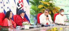 Reunión del Presidente Daniel Ortega y Compañera Rosario con el Presidente de Honduras Juan Orlando Hernández