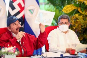 Reunión del Presidente Daniel Ortega y Compañera Rosario con el Presidente de Honduras Juan Orlando Hernández