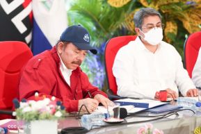 Reunión del Presidente Daniel Ortega y Compañera Rosario con el Presidente de Honduras Juan Orlando Hernández