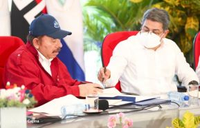 Reunión del Presidente Daniel Ortega y Compañera Rosario con el Presidente de Honduras Juan Orlando Hernández