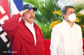 Reunión del Presidente Daniel Ortega y Compañera Rosario con el Presidente de Honduras Juan Orlando Hernández