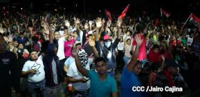 Pueblo celebra victoria del FSLN en las Elecciones Soberanas 2021