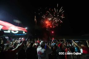 Pueblo celebra victoria del FSLN en las Elecciones Soberanas 2021