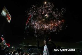 Pueblo celebra victoria del FSLN en las Elecciones Soberanas 2021