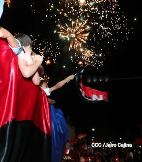 Pueblo celebra victoria del FSLN en las Elecciones Soberanas 2021