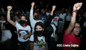 Pueblo celebra victoria del FSLN en las Elecciones Soberanas 2021