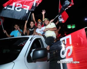 Pueblo celebra victoria del FSLN en las Elecciones Soberanas 2021