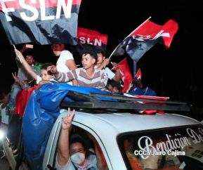 Pueblo celebra victoria del FSLN en las Elecciones Soberanas 2021