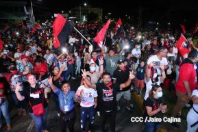 Pueblo celebra victoria del FSLN en las Elecciones Soberanas 2021