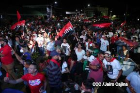 Pueblo celebra victoria del FSLN en las Elecciones Soberanas 2021