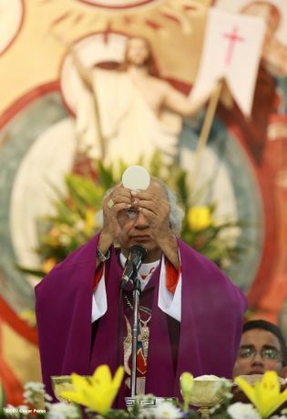 Feligreses de parroquia Espíritu Santo reciben gozosos al Cardenal Brenes
