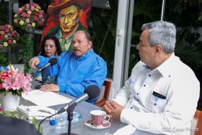 Encuentro del Presidente Daniel Ortega y Vicepresidenta Rosario Murillo con Presidente del BCIE