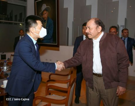 Presidente Daniel Ortega en encuentro con delegación de empresa estatal PowerChina