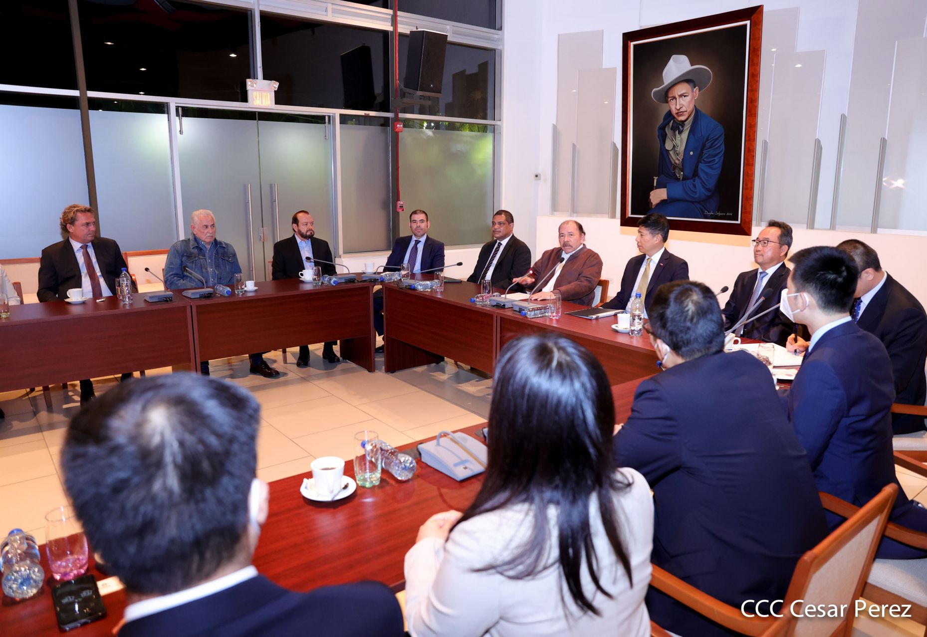 Presidente Daniel Ortega en encuentro con delegación de empresa estatal PowerChina