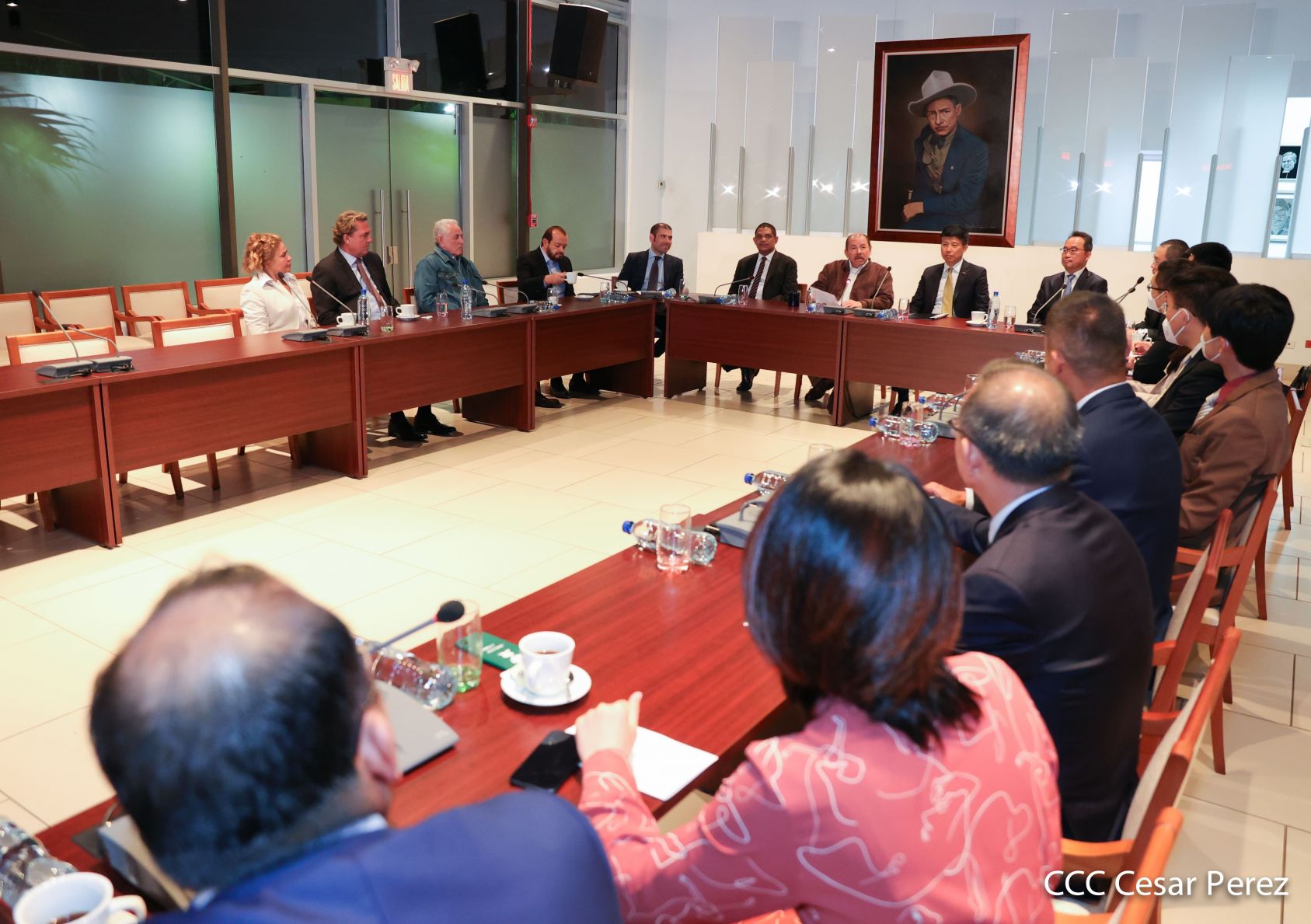 Presidente Daniel Ortega en encuentro con delegación de empresa estatal PowerChina